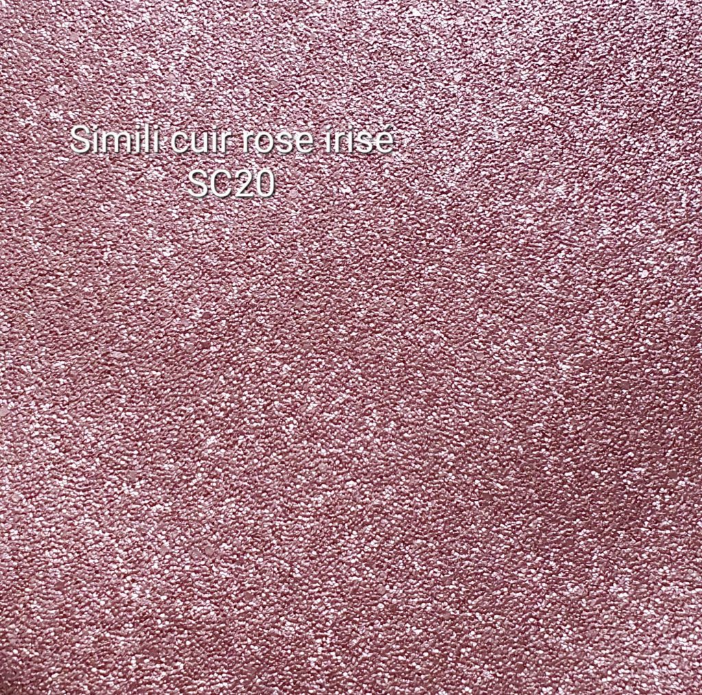 simili cuir rose irisé